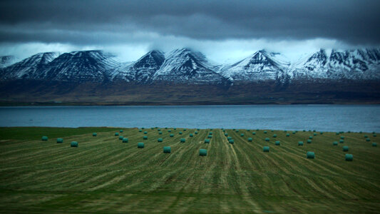 Landscape in Iceland with mountains and Fjords photo