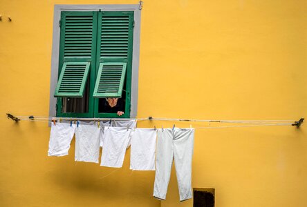 People laundry clothesline