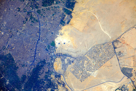 Satellite Images of Giza and Pyramids, Egypt photo