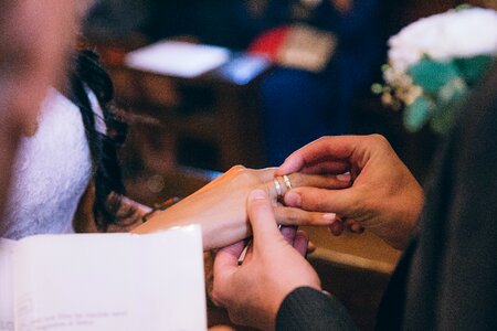 Bride & Groom Wedding Ring Vows photo