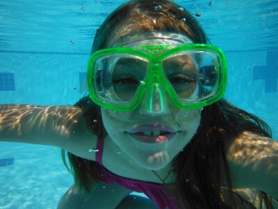 Pool sunshine smiling