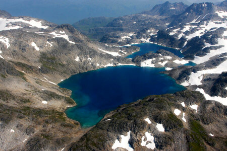 Crystal clear lakes in the high alpine areas photo
