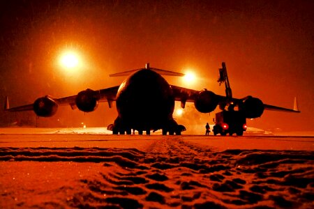 Jet night airplane