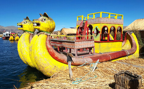 The floating and tourist Islands of lake Titicaca photo