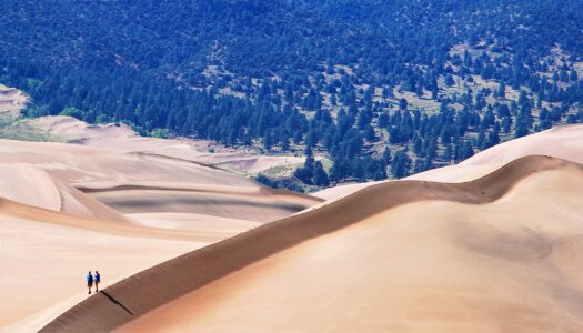 Two Hikers on Dune Ridge photo