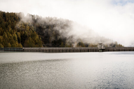 Docks fog forest photo