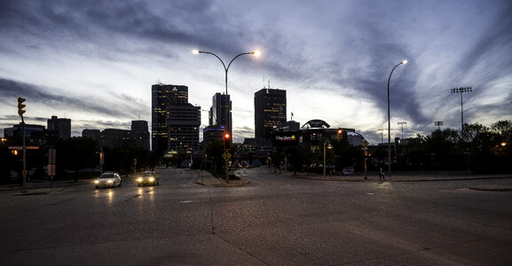 Skyline of Winnipeg at Night photo