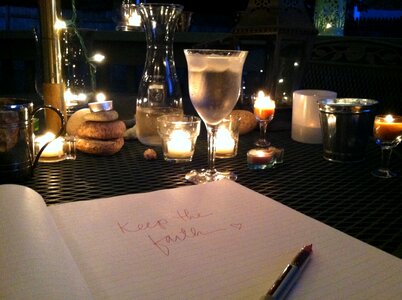 Glass romantic dining photo