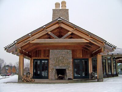 Winter fire fireplace