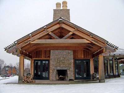 Winter fire fireplace photo