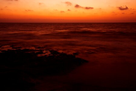 Evening horizon light photo