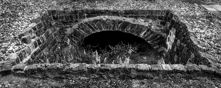 Black black and white brick photo