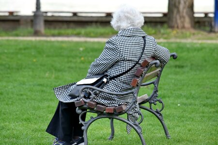 Bench elderly grandmother photo