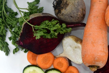 Beetroot carrot half photo