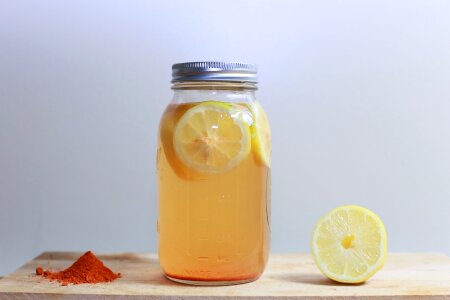 Spices cutting board blue lemon