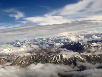 Plane flight mountains photo