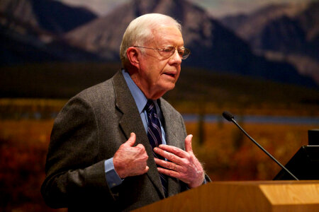 Jimmy Carter speaks at the Arctic National Wildlife Refuge 50th anniversary symposium-1