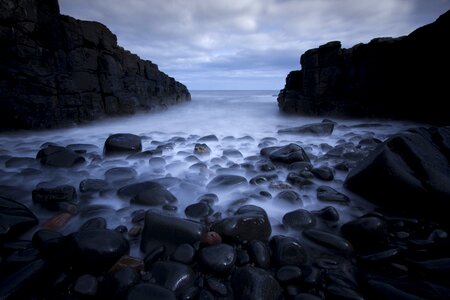 Long exposure ocean beach photo