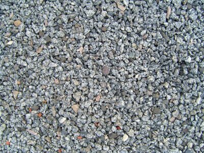 Gray pebbles red photo