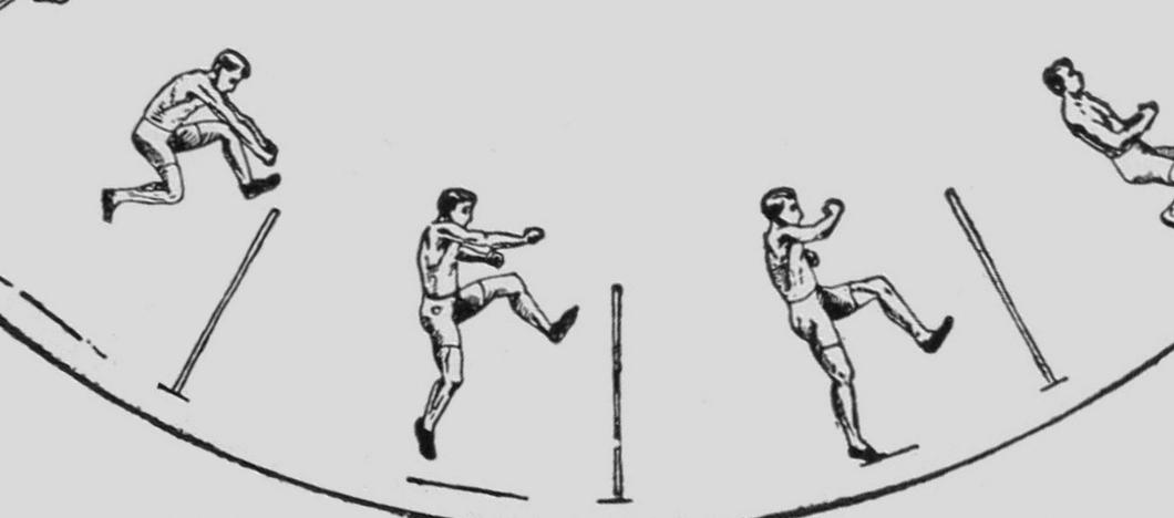 Descriptive Zoopraxography Athlete, Running High Jump Animated