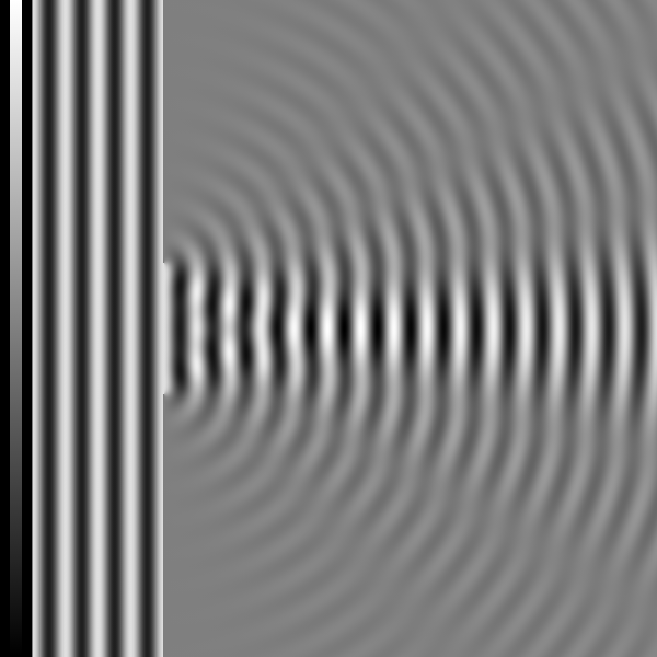 Planar scalar wave diffaction 4w.gif