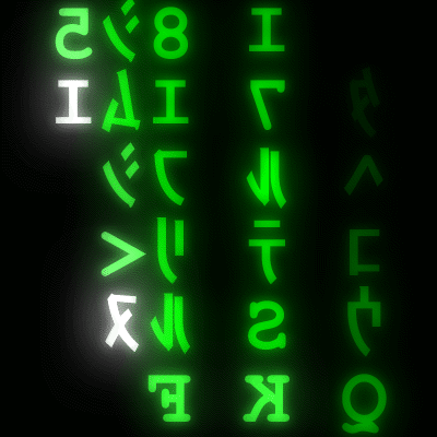Digital rain animation big letters shine.gif