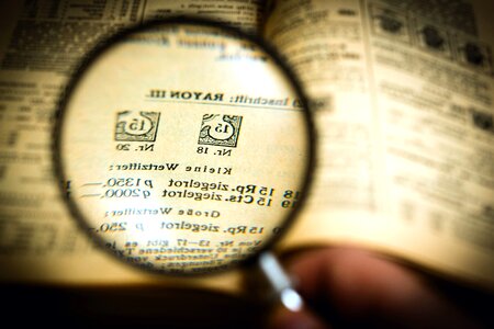 Book glass magnification