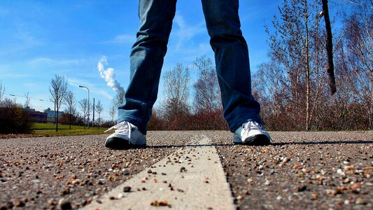 Feet perspective sneakers photo