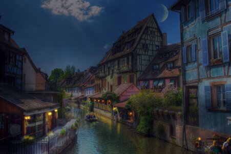 Colmar Alsace France Night Picturesque photo