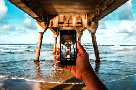 Beach camera clouds photo