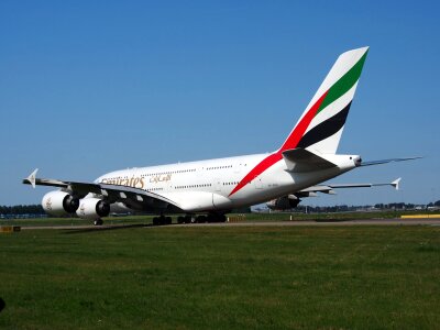 Emirates Airline in Amsterdam airport photo