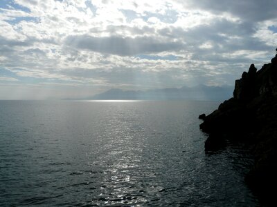 Ocean antalya taurus mountains photo