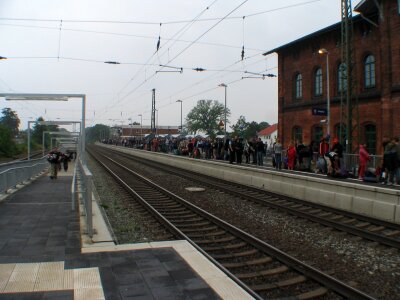 Wait track railway station photo