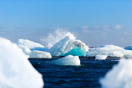 Icebergs collapsing