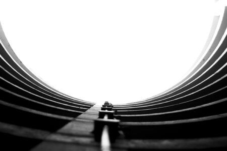Black And White curve metal photo
