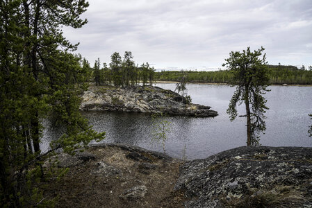 View of Rocks and Lake on the Ingraham Trail photo