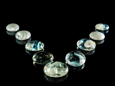 Rhinestones jewellery glass art