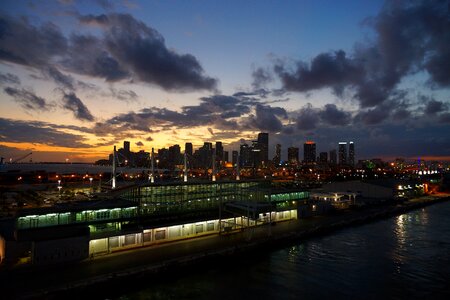 Skyline port twilight photo