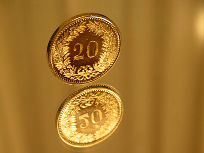 Twenty Cent Coin and Reflection photo