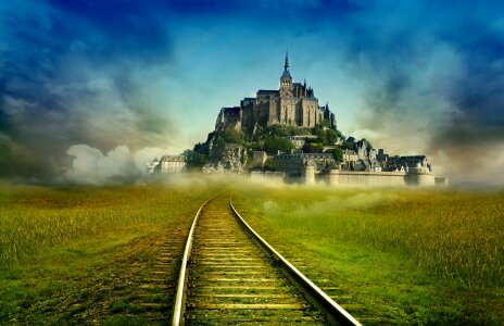 Michel Brittany Monastery France Castle Road Train photo