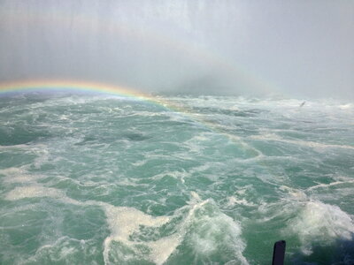 Niagara Falls in the morning with rainbow photo
