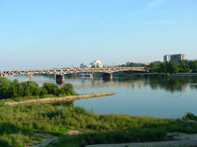 Vistula river landscape in Warsaw, Poland photo