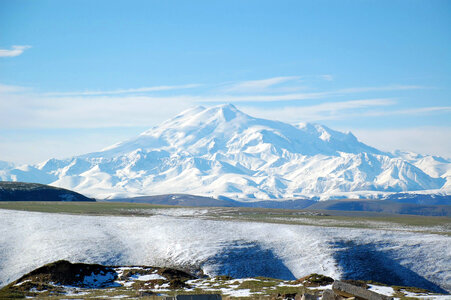 Snow-capped Mount Elbrus, Highest Point in Russia