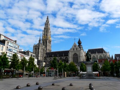 Old City Square of Antwerp, Belgium photo