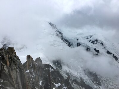 View MontBlanc massif Chamonix snow