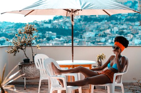 Woman Bikini Relaxed photo