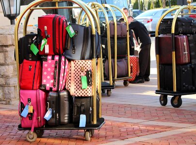Suitcases baggage handling tourists photo