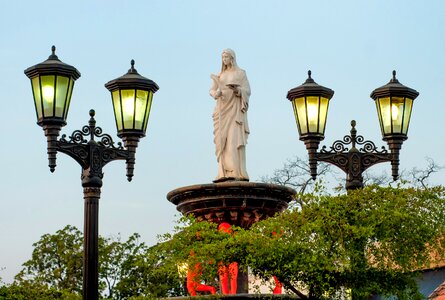 Monument sculpture lamp posts photo