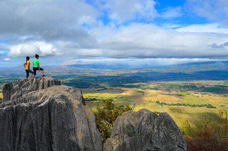 Standing on Mount Capistrano looking out at the landscape in the Philippines
