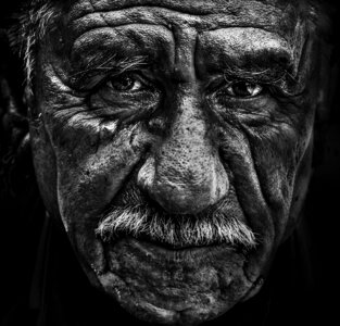 Black and white senior gray portrait